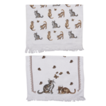 Clayre & Eef | Gastendoekje Set van 2 Beige, Grijs, Wit 40x66 cm | CTSET1415 Clayre & Eef | Gastendoekje Set van 2 Beige, Grijs, Wit 40x66 cm | CTSET1415
