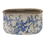 Clayre & Eef | Bloempot Binnen Blauw, Wit 17x9x10 cm | 6CE1398M