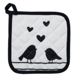 Clayre & Eef | Pannenlap Wit, Zwart 20x20 cm | LBS45 Clayre & Eef | Pannenlap Wit, Zwart 20x20 cm | LBS45