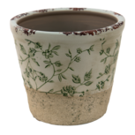Clayre & Eef | Bloempot Binnen Groen, Wit ø 16x16 cm | 6CE1384L Clayre & Eef | Bloempot Binnen Groen, Wit ø 16x16 cm | 6CE1384L