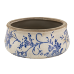 Clayre & Eef | Bloempot Binnen Blauw, Wit ø 21x8 cm | 6CE1397L Clayre & Eef | Bloempot Binnen Blauw, Wit ø 21x8 cm | 6CE1397L