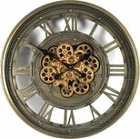 Industriële wandklok met draaiend tandwiel romeinse cijfers Ø60cm staal brons | 65529 | Countryfield Industriële wandklok met draaiend tandwiel romeinse cijfers Ø60cm staal brons | 65529 | Countryfield
