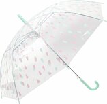 Clayre & Eef | Paraplu kind Ø 90*55 cm groen transparant JZCUM0003GR Clayre & Eef | Paraplu kind Ø 90*55 cm groen transparant JZCUM0003GR
