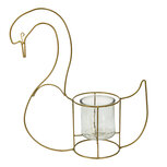 Clayre & Eef | Theelichthouder Zwaan Goudkleurig 33x13x41 cm | 6Y4985