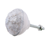 Clayre & Eef | Deurknop Grijs Wit ø 4x3 cm / S3 cm | 63823 Clayre & Eef | Deurknop Grijs Wit ø 4x3 cm / S3 cm | 63823