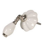 Clayre & Eef | Deurknop Wit 5x4x8 cm / S3 cm | 64490