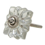 Clayre & Eef | Deurknop Transparant 4x4x3 cm / S4 cm | 64983 Clayre & Eef | Deurknop Transparant 4x4x3 cm / S4 cm | 64983
