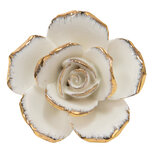Clayre & Eef | Deurknop Bloem Wit, Goudkleurig 5x4x5 cm | 65075 Clayre & Eef | Deurknop Bloem Wit, Goudkleurig 5x4x5 cm | 65075