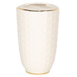 Clayre & Eef | Tandenborstelhouder Wit, Goudkleurig ø 7x12 cm | 6CE1005 Clayre & Eef | Tandenborstelhouder Wit, Goudkleurig ø 7x12 cm | 6CE1005