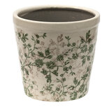 Clayre & Eef | Bloempot Binnen Groen Beige ø 14x13 cm | 6CE1457M Clayre & Eef | Bloempot Binnen Groen Beige ø 14x13 cm | 6CE1457M