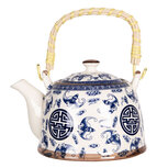 Clayre & Eef | Theepot met Filter Blauw 18x14x12 cm / 800 ml | 6CETE0085 Clayre & Eef | Theepot met Filter Blauw 18x14x12 cm / 800 ml | 6CETE0085