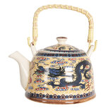 Clayre & Eef | Theepot met Filter Geel, Blauw 18x14x12 cm / 800 ml | 6CETE0086 Clayre & Eef | Theepot met Filter Geel, Blauw 18x14x12 cm / 800 ml | 6CETE0086