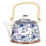 Clayre & Eef | Theepot met Filter Blauw 18x14x12 cm / 800 ml | 6CETE0087 Clayre & Eef | Theepot met Filter Blauw 18x14x12 cm / 800 ml | 6CETE0087