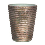 Clayre & Eef | Glazen Theelichthouder Koperkleurig ø 9x11 cm | 6GL2974 Clayre & Eef | Glazen Theelichthouder Koperkleurig ø 9x11 cm | 6GL2974