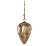 Clayre & Eef | Kerstbal XL Goudkleurig ø 13x20 cm | 6GL3105 Clayre & Eef | Kerstbal XL Goudkleurig ø 13x20 cm | 6GL3105