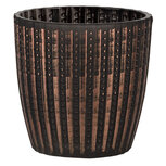Clayre & Eef | Glazen Theelichthouder Zwart ø 9x9 cm | 6GL3224 Clayre & Eef | Glazen Theelichthouder Zwart ø 9x9 cm | 6GL3224