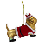 Clayre & Eef | Decoratie Hanger Hond Goudkleurig 11x4x7 cm | 6GL3313 Clayre & Eef | Decoratie Hanger Hond Goudkleurig 11x4x7 cm | 6GL3313