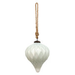 Clayre & Eef | Kerstbal Wit ø 13x15 cm | 6GL3677