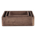 Clayre & Eef | Decoratief Dienblad set van 3 Bruin 24x24x6 / 20x20x6 / 16x16x6 cm | 6H2006 Clayre & Eef | Decoratief Dienblad set van 3 Bruin 24x24x6 / 20x20x6 / 16x16x6 cm | 6H2006
