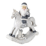 Clayre & Eef | Decoratie Beeld Hobbelpaard Zilverkleurig 13x6x17 cm | 6PR3410 Clayre & Eef | Decoratie Beeld Hobbelpaard Zilverkleurig 13x6x17 cm | 6PR3410