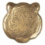 Clayre & Eef | Decoratief Dienblad Tijger Goudkleurig 14x1x14 cm | 6PR3423 Clayre & Eef | Decoratief Dienblad Tijger Goudkleurig 14x1x14 cm | 6PR3423