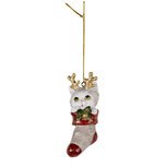 Clayre & Eef | Decoratie Hanger Kat Meerkleurig 4x3x9 cm | 6PR3489 Clayre & Eef | Decoratie Hanger Kat Meerkleurig 4x3x9 cm | 6PR3489