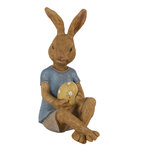 Clayre & Eef | Decoratie Konijn Bruin, Beige, Blauw 10x6x12 cm | 6PR3530 Clayre & Eef | Decoratie Konijn Bruin, Beige, Blauw 10x6x12 cm | 6PR3530
