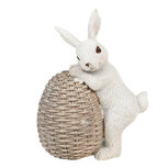 Clayre & Eef | Decoratie Konijn Wit, Bruin 8x5x11 cm | 6PR3556 Clayre & Eef | Decoratie Konijn Wit, Bruin 8x5x11 cm | 6PR3556