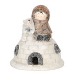 Clayre & Eef | Kerstdecoratie Beeld Iglo Wit, Bruin 14x14x16 cm | 6TE0296 Clayre & Eef | Kerstdecoratie Beeld Iglo Wit, Bruin 14x14x16 cm | 6TE0296