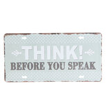 Clayre & Eef | Tekstbord Grijs 30x1x15 cm | 6Y3154