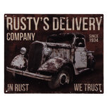 Clayre & Eef | Tekstbord Auto Bruin 25x1x20 cm | 6Y4365 Clayre & Eef | Tekstbord Auto Bruin 25x1x20 cm | 6Y4365