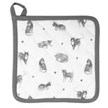 Clayre & Eef | Pannenlap Grijs, Wit 20x20 cm | CAK45 Clayre & Eef | Pannenlap Grijs, Wit 20x20 cm | CAK45