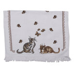 Clayre & Eef | Gastendoekje Wit, Bruin, Zwart 40x66 cm | CT014 Clayre & Eef | Gastendoekje Wit, Bruin, Zwart 40x66 cm | CT014