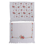 Clayre & Eef | Gastendoekje Set van 2 Wit, Rood, Groen 40x66 cm | CTSETLRC Clayre & Eef | Gastendoekje Set van 2 Wit, Rood, Groen 40x66 cm | CTSETLRC