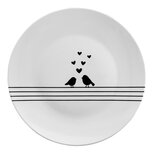 Clayre & Eef | Servies Ontbijtbord Wit, Zwart ø 20x2 cm | LBSDP Clayre & Eef | Servies Ontbijtbord Wit, Zwart ø 20x2 cm | LBSDP