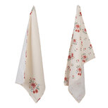 Clayre & Eef | Theedoek Set Creme, Groen, Rood 50x70 cm | LRC42SET Clayre & Eef | Theedoek Set Creme, Groen, Rood 50x70 cm | LRC42SET