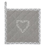 Clayre & Eef | Pannenlap Grijs, Wit 20x20 cm | LYH45 Clayre & Eef | Pannenlap Grijs, Wit 20x20 cm | LYH45