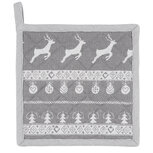 Clayre & Eef | Pannenlap Grijs, Wit 20x20 cm | NOG45 Clayre & Eef | Pannenlap Grijs, Wit 20x20 cm | NOG45