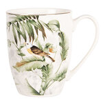 Clayre & Eef | Mok Wit Groen 12x8x10 cm / 360 ml | TRBMU Clayre & Eef | Mok Wit Groen 12x8x10 cm / 360 ml | TRBMU