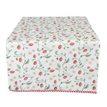 Clayre & Eef | Tafelloper Wit, Rood, Groen 50x140 cm | WIS64 Clayre & Eef | Tafelloper Wit, Rood, Groen 50x140 cm | WIS64