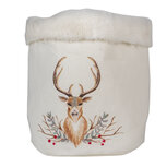 Clayre & Eef | Opbergmand Wit, Bruin ø 17x18 cm | XD0076 Clayre & Eef | Opbergmand Wit, Bruin ø 17x18 cm | XD0076
