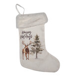 Clayre & Eef | Kerstsok Decoratie Rendier Wit 21*1*28 cm | XD0079 Clayre & Eef | Kerstsok Decoratie Rendier Wit 21*1*28 cm | XD0079