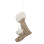Clayre & Eef | Kerstsok Decoratie Beige 15x2x20 cm | XD0087