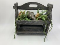 Decoratie Etagère keukenrek houten bak 2 vaks handvat vintage grijs | 65584 | Stoer & Sober Woonstijl Decoratie Etagère keukenrek houten bak 2 vaks handvat vintage grijs | 65584 | Stoer & Sober Woonstijl