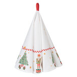 Clayre & Eef | Theedoek Wit Rood ø 80 cm | HLC48 Clayre & Eef | Theedoek Wit Rood ø 80 cm | HLC48