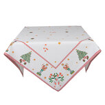 Clayre & Eef | Tafelkleed Wit Groen 100x100 cm | HLC01 Clayre & Eef | Tafelkleed Wit Groen 100x100 cm | HLC01