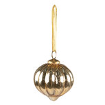 Clayre & Eef | Kerstbal Goudkleurig ø 8x8 cm | 6GL3823