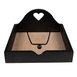 Clayre & Eef | Servettenhouder Zwart, Bruin 21x21x11 cm | 6H2237 Clayre & Eef | Servettenhouder Zwart, Bruin 21x21x11 cm | 6H2237