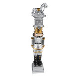 Clayre & Eef | Kerstdecoratie Notenkraker Zilverkleurig 6x5x23 cm | 6PR3701