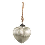 Clayre & Eef | Kerstbal Zilverkleurig 7x4x8 cm | 6GL3877